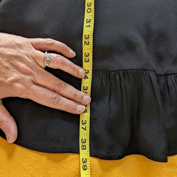 UNCLE Frank Black Dress With Ruffle Angel Sleeves V Neck M Whimsigoth Witchy - Picture 13 of 14